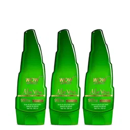 WOW SKIN SCIENCE Set Of 3 Multipurpose 99% Pure Aloe Vera Gel For Skin & Hair - 250ml Each-picture-2
