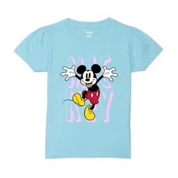 Wear Your Mind Girls Mickey Mouse Printed Pure Cotton T-shirt-picture-11