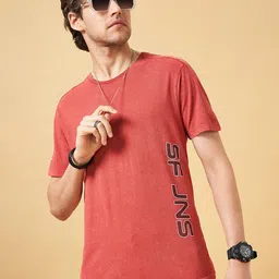 SF JEANS by Pantaloons Typography Printed Round Neck Short Sleeves Cotton Slim Fit T-shirt-picture-34