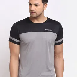Invincible Colourblocked Slim Fit Structured T-Shirt-picture-27