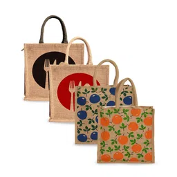 Kuber Industries Pack of 4 Floral Embellished Swagger Tote Bag image 1