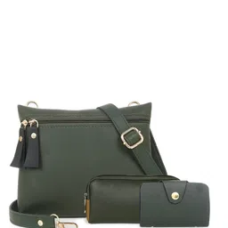 Black Spade Set Of 3 Structured Tasselled Sling Bag image 1