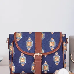 THE CLOWNFISH Ethnic Motifs Printed Structured Sling Bag image 1