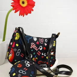 Bagsy Malone Women Typography Printed Structured Sling Bag-picture-35