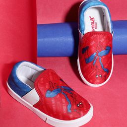 Kids Ville Boys Spiderman Printed Round Toe Comfort Insole Canvas Slip-On Sneakers-picture-22