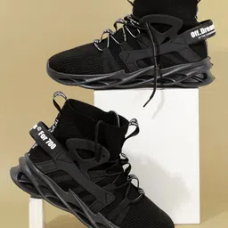 RapidBox Men MId Top Textured Mesh Basics Sneakers-image-4