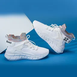 RapidBox Men White Woven Design Sneakers-picture-12