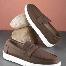 Mast & Harbour Brown Men Penny Loafers-picture-45