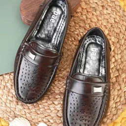 BAESD Boys Laser Cut Lightweight Penny Loafers-picture-43