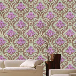 Jaamso Royals Pink & Brown Floral Printed Self Adhesive Removable Wallpaper-image-54
