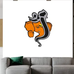 Wallpics White & Orange-Colored Religious Printed Waterproof Wall Sticker image 1