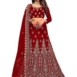 MANVAA Embroidered Beads and Stones Semi-Stitched Lehenga & Unstitched Blouse With Dupatta-picture-33