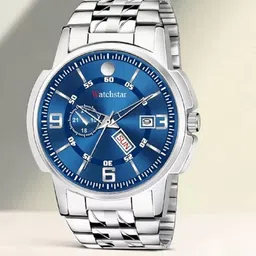 WATCHSTAR Men Patterned Stainless Steel Bracelet Style Analogue Watch Double window Blue1-picture-25