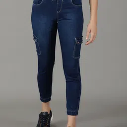 SHOWOFF Women Jogger High-Rise Light Fade Acid Wash Stretchable Cotton Jeans-image-20