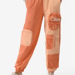 The Souled Store Women Relaxed Fit Clean Look Printed Pure Cotton Cargo Joggers-picture-18