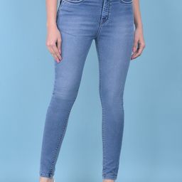 Crimsoune Club Women Skinny Fit Light Fade Stretchable Jeans-picture-6