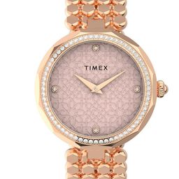 Timex Women Brass Embellished Dial & Stainless Steel Bracelet Style Straps Analogue Watch TW2V02800-picture-48