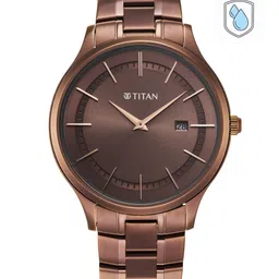 Titan Men Brown Dial & Gunmetal Toned Stainless Steel Bracelet Style Straps Analogue Watch-picture-38
