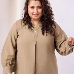 BAESD Plus Size Round Notched Neck Top-picture-36
