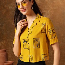 Anouk Print Roll-Up Sleeves Shirt Style Top-picture-31
