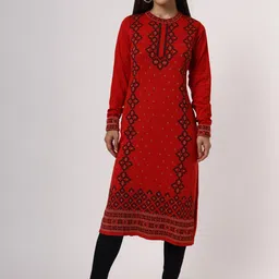 KEIKO Women Red & Black Geometric Printed Kurta-picture-14