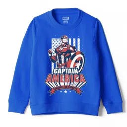 Wear Your Mind Boys Captain America Graphic Printed Round Neck Cotton Regular Sweatshirt-picture-29