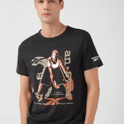 Reebok Classics App Graphic Printed Round Neck Pure Cotton T-Shirt-picture-53