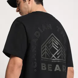 THE BEAR HOUSE Men Printed Loose Fit Cotton Round Neck T-Shirts-picture-32