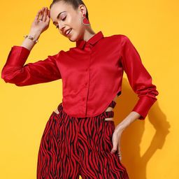 STREET 9 Attractive Red Solid Top-picture-32