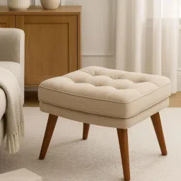 JABRIX Soft Cushion Ottoman Stool for Living Room - Beige-picture-10