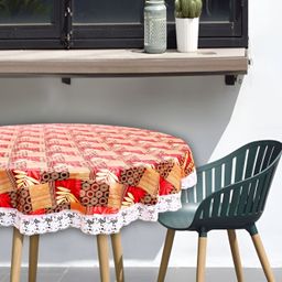 Stylista Peach-Coloured Waterproof Round 2-Seater Table Cover-picture-25