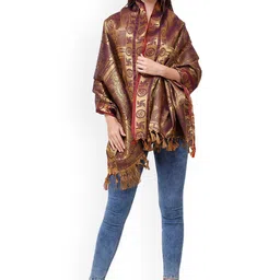 Exotic India Mookambikayai  Woven Design Shawl-image-53