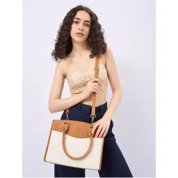 FARGO Emma Canvas and Vegan Leather Handbag (S)-picture-25