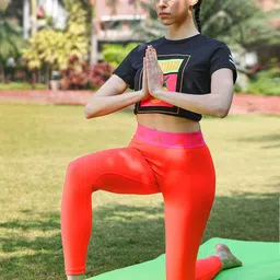 ADIDAS Women Red & Pink Solid Aeroready Technology and Techfit Technology Tights image 1