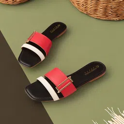 Tokyo Talkies Striped Toe Open Toe Flats-picture-11