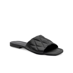 Eske Women Textured Leather Open Toe Flats image 1