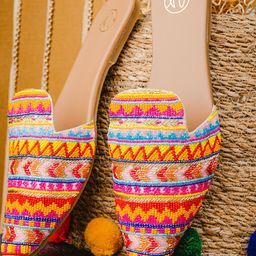NR By Nidhi Rathi Women Yellow & Pink Embellished Ethnic Mules-picture-6