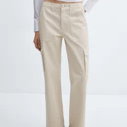 MANGO Pure Cotton Cargos-image-29
