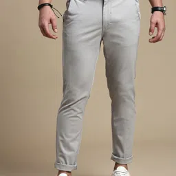 The Roadster Lifestyle Co. Men Grey Relaxed Slim-Fit Mid-Rise Chinos image 1