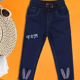 A-Okay Girls Clean Look Embroidered Slim Fit Cotton Denim Jeans-picture-31