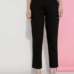 FITHUB Women Sharp Slim Fit High-Rise Easy Wash Trousers-picture-18