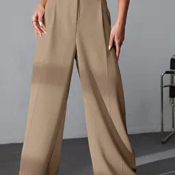 BROADSTAR Women Smart Fit High-Rise Easy Wash Parallel Trousers-image-35