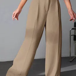 Next One Women Smart Wide Leg Baggy Fit High-Rise Parallel Trouser image 1
