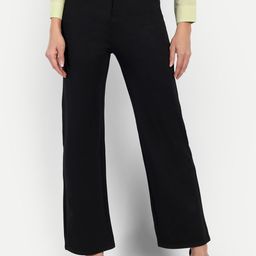 Next One Women Black Straight Fit High-Rise Easy Wash Trousers-picture-37