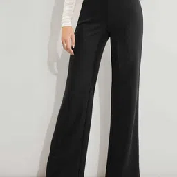 BROADSTAR Women Smart Straight Fit Easy Wash Stretchable Parallel Trousers-picture-31