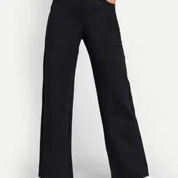 BROADSTAR Women Smart Straight Fit High-Rise Easy Wash Parallel Trousers-image-72