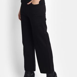 BROADSTAR Women Smart Straight Fit High-Rise Easy Wash Stretchable Parallel Trousers-picture-49