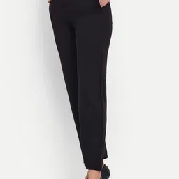 Next One Women Classic Straight Fit High-Rise Easy Wash Stretchable Formal Trousers-picture-29