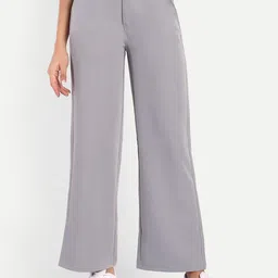 BROADSTAR Women Smart Loose Fit High-Rise Easy Wash Cotton Parallel Trousers-picture-39