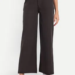 BROADSTAR Women Smart Loose Fit High-Rise Easy Wash Cotton Parallel Trousers-picture-14